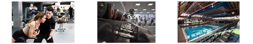 Photographs of a gym and swimming pool