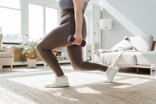 a person doing home exercise