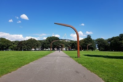 An image of the lights leading to the KCOM stadium at West Park